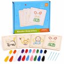 Drewniana przeplatanka Montessori - zestaw 4 szablony + mulina ZA6543