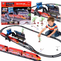 Elektryczna kolejka POCIĄG dla dzieci + Dworzec Perony Tory 300 cm RC0782