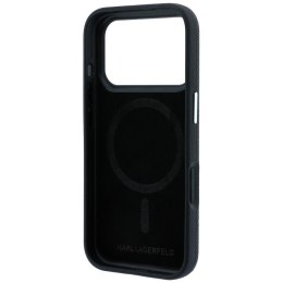 KARL LAGERFELD futerał do IPHONE 18 Pro/ 17 Pro kompatybilny z MagSafe (Grained Choupette Head Metal) czarny