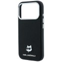 KARL LAGERFELD futerał do IPHONE 18 Pro/ 17 Pro kompatybilny z MagSafe (Grained Choupette Head Metal) czarny