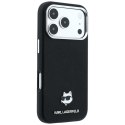 KARL LAGERFELD futerał do IPHONE 18 Pro/ 17 Pro kompatybilny z MagSafe (Grained Choupette Head Metal) czarny