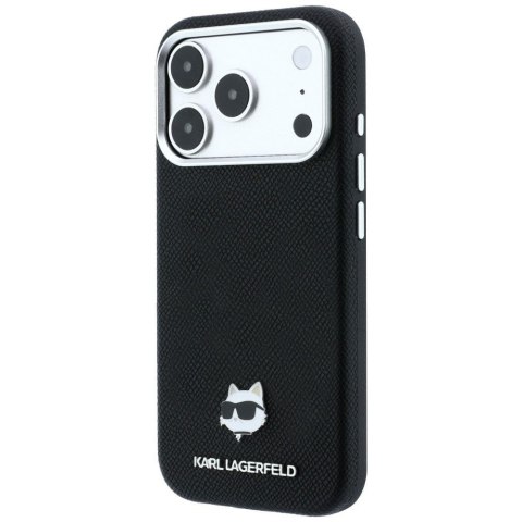 KARL LAGERFELD futerał do IPHONE 18 Pro/ 17 Pro kompatybilny z MagSafe (Grained Choupette Head Metal) czarny