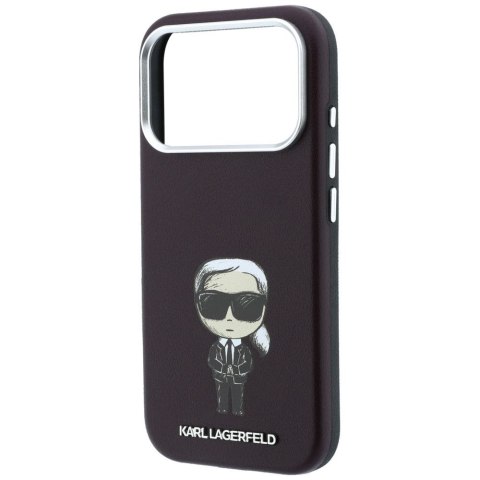 KARL LAGERFELD futerał do IPHONE 18 Pro/ 17 Pro kompatybilny z MagSafe (Smooth Ikonik Sketch) burgundowy