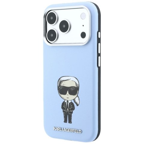 KARL LAGERFELD futerał do IPHONE 18 Pro/ 17 Pro kompatybilny z MagSafe (Smooth Ikonik Sketch) jasnoniebieski