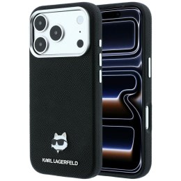 KARL LAGERFELD futerał do IPHONE 18 Pro Max/ 17 Pro Max kompatybilny z MagSafe (Grained Choupette Head Metal) czarny