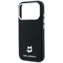 KARL LAGERFELD futerał do IPHONE 18 Pro Max/ 17 Pro Max kompatybilny z MagSafe (Grained Choupette Head Metal) czarny