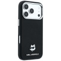 KARL LAGERFELD futerał do IPHONE 18 Pro Max/ 17 Pro Max kompatybilny z MagSafe (Grained Choupette Head Metal) czarny