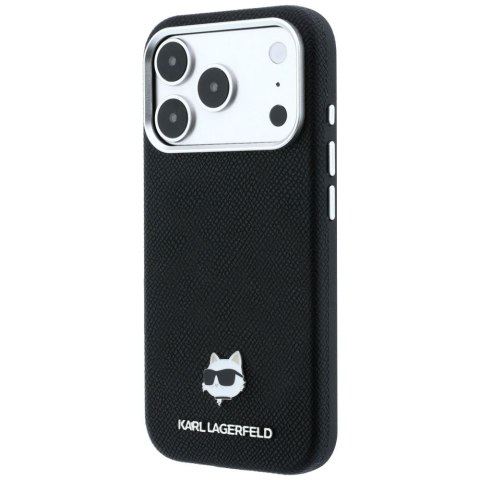 KARL LAGERFELD futerał do IPHONE 18 Pro Max/ 17 Pro Max kompatybilny z MagSafe (Grained Choupette Head Metal) czarny