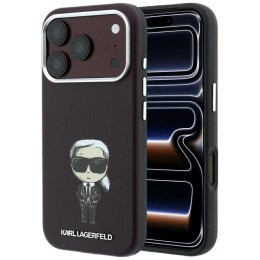 KARL LAGERFELD futerał do IPHONE 18 Pro Max/ 17 Pro max kompatybilny z MagSafe (Smooth Ikonik Sketch) burgundowy
