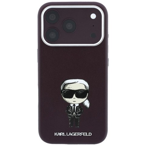 KARL LAGERFELD futerał do IPHONE 18 Pro Max/ 17 Pro max kompatybilny z MagSafe (Smooth Ikonik Sketch) burgundowy
