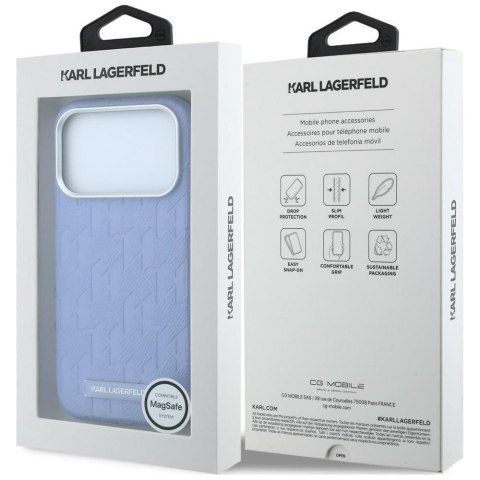 KARL LAGERFELD futerał do IPHONE 18 Pro/17 Pro kompatybilny z MagSafe (Mono Resin Logo) jasnoniebieski