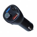 ART transmiter FM bluetooth 5.0 + USB A QC3.0 + Typ C (total 30W) FM-73 czarny