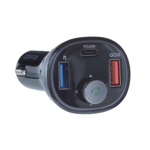 ART transmiter FM bluetooth 5.0 + USB A QC3.0 + Typ C (total 30W) FM-73 czarny