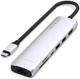 Adapter HUB 7w1 USB C Satechi Slim ST-P7SS srebrny