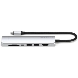 Adapter HUB 7w1 USB C Satechi Slim ST-P7SS srebrny