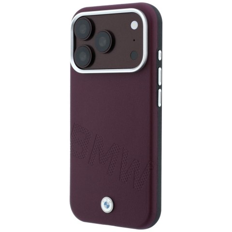 BMW futerał do IPHONE 18 Pro Max/17 Pro Max kompatybilny z MagSafe (Sign Inclined Deboss Letters) bordowy