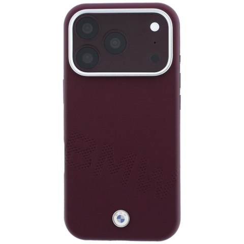 BMW futerał do IPHONE 18 Pro Max/17 Pro Max kompatybilny z MagSafe (Sign Inclined Deboss Letters) bordowy