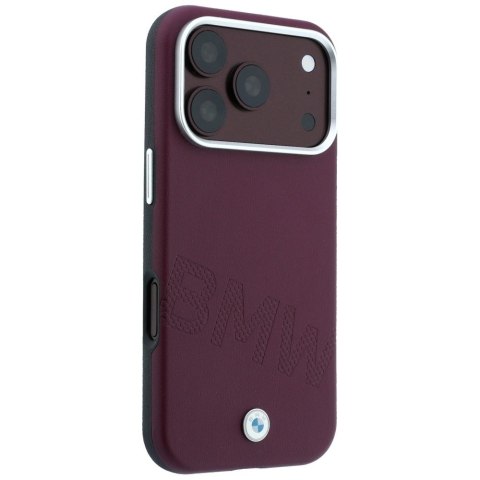 BMW futerał do IPHONE 18 Pro Max/17 Pro Max kompatybilny z MagSafe (Sign Inclined Deboss Letters) bordowy