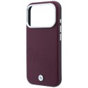 BMW futerał do IPHONE 18 Pro Max/17 Pro Max kompatybilny z MagSafe (Sign Inclined Deboss Letters) bordowy