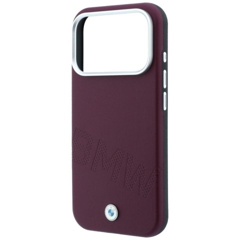 BMW futerał do IPHONE 18 Pro Max/17 Pro Max kompatybilny z MagSafe (Sign Inclined Deboss Letters) bordowy