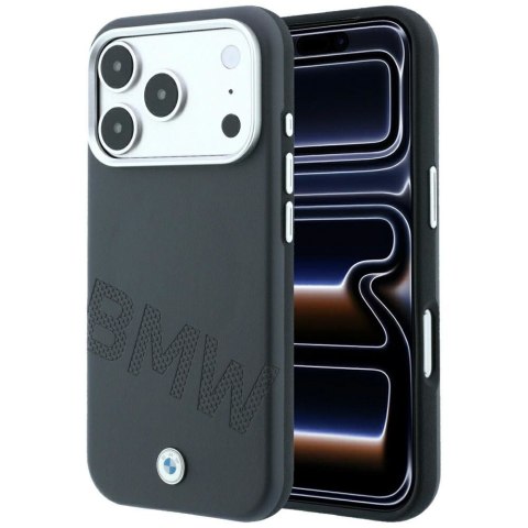 BMW futerał do IPHONE 18 Pro Max/17 Pro Max kompatybilny z MagSafe (Sign Inclined Deboss Letters) szary
