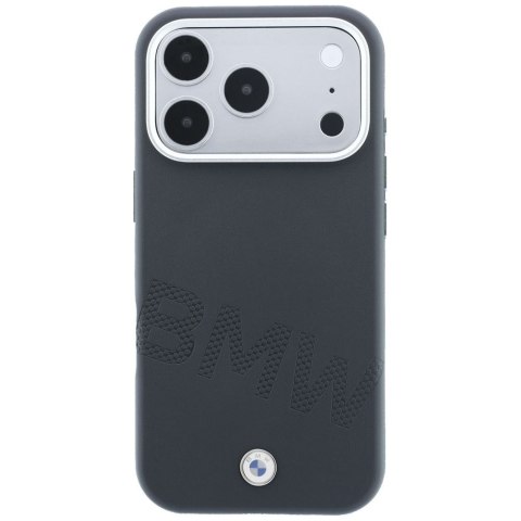 BMW futerał do IPHONE 18 Pro Max/17 Pro Max kompatybilny z MagSafe (Sign Inclined Deboss Letters) szary