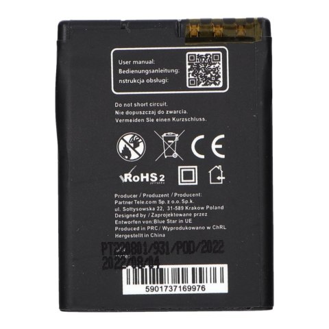 Bateria do Nokia 6111 / 7370 / N76 / 2630 / 2760 / N75 / 2600 Classic 1000 mAh Blue Star Premium