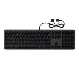 Klawiatura przewodowa USB A/USB C QWERTY Dual (Mac/Windows) Satechi Slim LX3 Wired czarrna