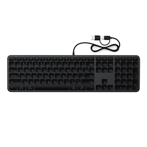 Klawiatura przewodowa USB A/USB C QWERTY Dual (Mac/Windows) Satechi Slim LX3 Wired czarrna