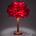 Lampka nocna z piórkiem Art Deco czerwona CBDPH