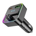 Ładowarka samochodowa Hoco USB A + USB C QC3.0 PD 30W z transmiterem E81 czarny