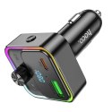 Ładowarka samochodowa Hoco USB A + USB C QC3.0 PD 30W z transmiterem E81 czarny