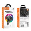 Ładowarka samochodowa Hoco USB A + USB C QC3.0 PD 30W z transmiterem E81 czarny