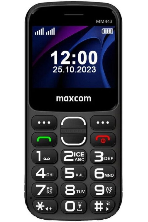 MAXCOM telefon dla seniora MM443 czarny