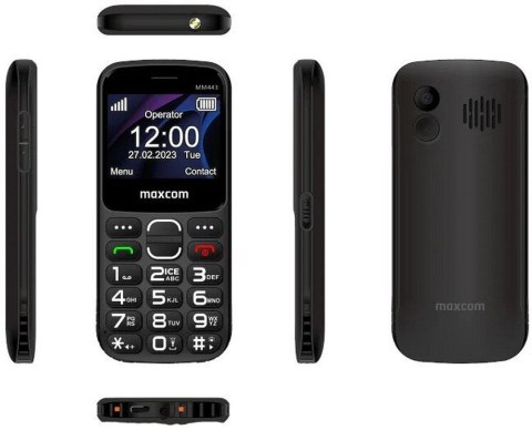 MAXCOM telefon dla seniora MM443 czarny