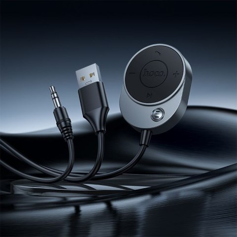 Odbiornik AUX Hoco Bluetooth z kablem Jack 3,5 mm E150 szary