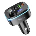 Transmiter samochodowy bluetooth Hoco 2 x USB A + USB C QC3.0 PD 20W E62 czarny
