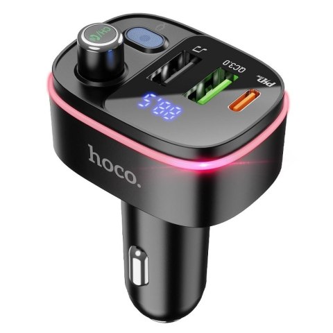 Transmiter samochodowy bluetooth Hoco 2 x USB A + USB C QC3.0 PD 20W E62 czarny