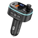 Transmiter samochodowy bluetooth Hoco 2 x USB A + USB C QC3.0 PD 20W E62 czarny
