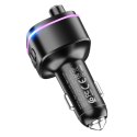 Transmiter samochodowy bluetooth Hoco 2 x USB A + USB C QC3.0 PD 20W E62 czarny