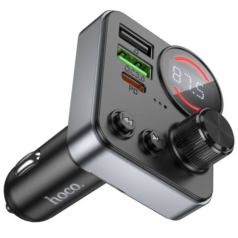 Transmiter samochodowy bluetooth Hoco 2 x USB A + USB C QC3.0 PD 48W E86 czarny
