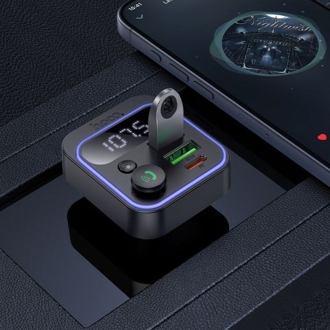 Transmiter samochodowy bluetooth Hoco QC3.0 PD 20W E85 czarny