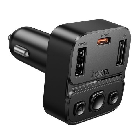 Transmiter samochodowy bluetooth Hoco USB A + USB C QC PD 35W E87 czarny