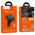 Transmiter samochodowy bluetooth Hoco USB A + USB C QC PD 35W E87 czarny