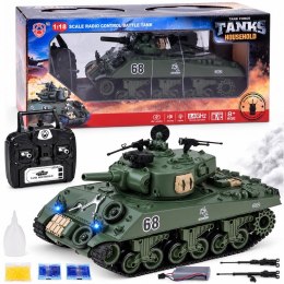 Czołg zdalnie sterowany Sherman M4A3 Strzela Dym Dźwięk Wieżyczka RC0769