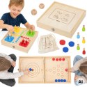 VIGA Drewniana gra zręcznościowa 4w1 Hokej stołowy Curling Bowling Ludo