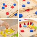 VIGA Drewniana gra zręcznościowa 4w1 Hokej stołowy Curling Bowling Ludo