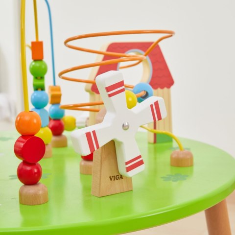 Viga Drewniany Stolik Edukacyjny Farma Sensoryczny Przeplatanka XXL Montessori