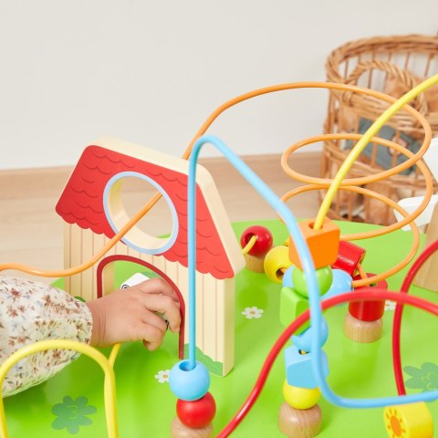 Viga Drewniany Stolik Edukacyjny Farma Sensoryczny Przeplatanka XXL Montessori