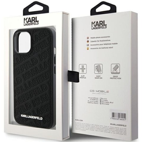 KARL LAGERFELD futerał do IPHONE 15 KLHCP15SPQKPMK (Quilted Pattern) czarny